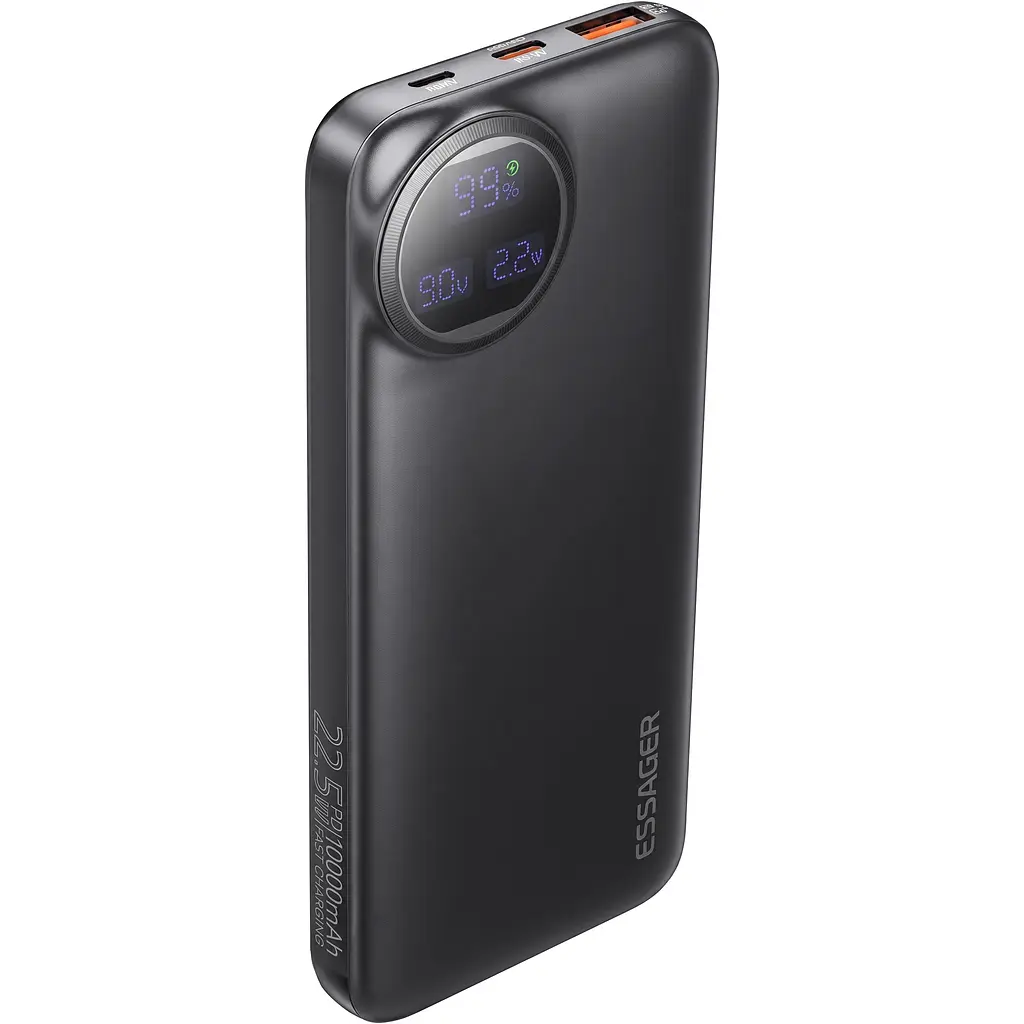 Повербанк Essager Heteromypil 10000 mAh 22.5W з цифровим дисплеєм та вбудованими кабелями Type-C і Lightning - фото 2