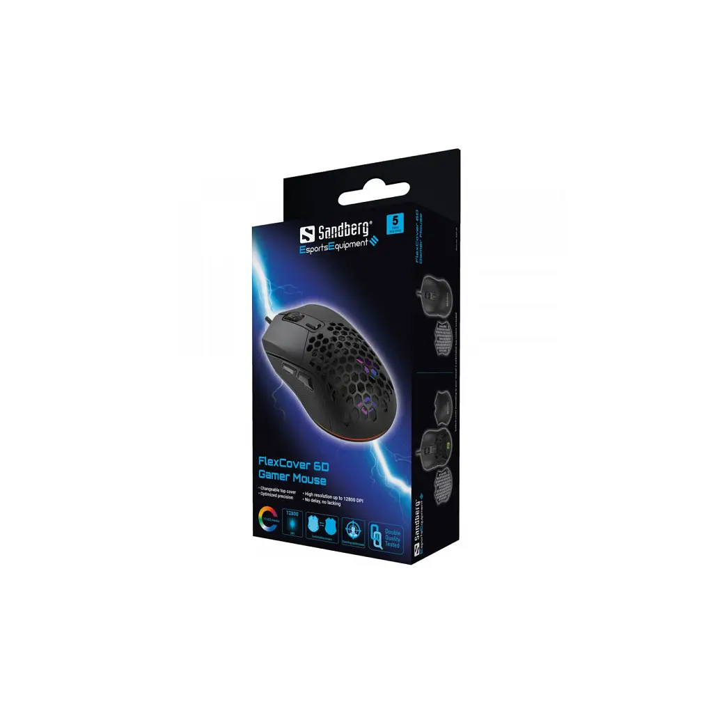 Мишка Sandberg FlexCover 6D Wireless Huano Black (640-28) - фото 5