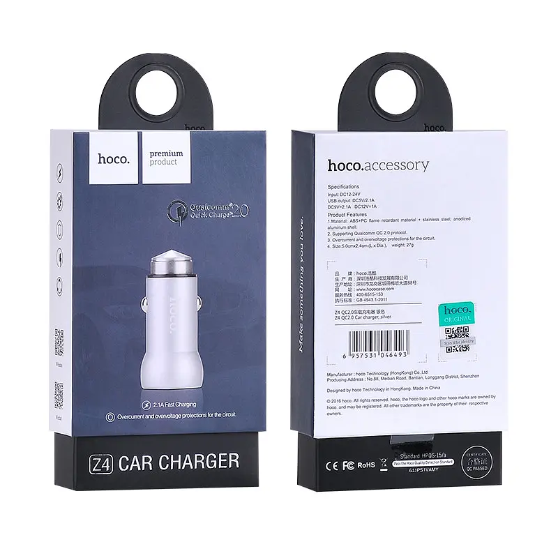 Адаптер автомобильный Hoco Z4 | 1USB, 2А, QC2.0 | - фото 2