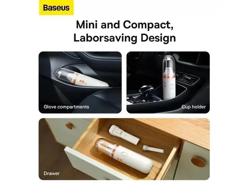 Автомобільний пилосос BASEUS A2 Pro Car Vacuum Cleaner White (VCAQ040002) - фото 5
