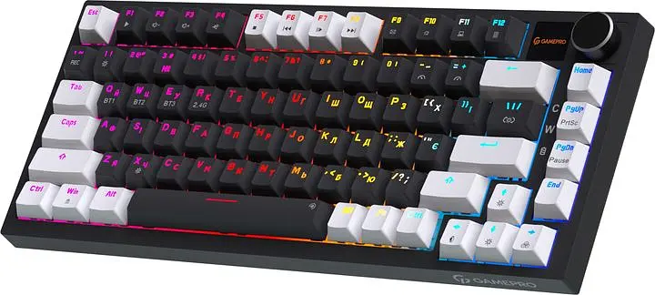 Клавіатура бездротова GamePro Asgard Valhalla Pro 75% Wireless/Bluetooth/USB Black with display (MK160B-D-Pro) - фото 3
