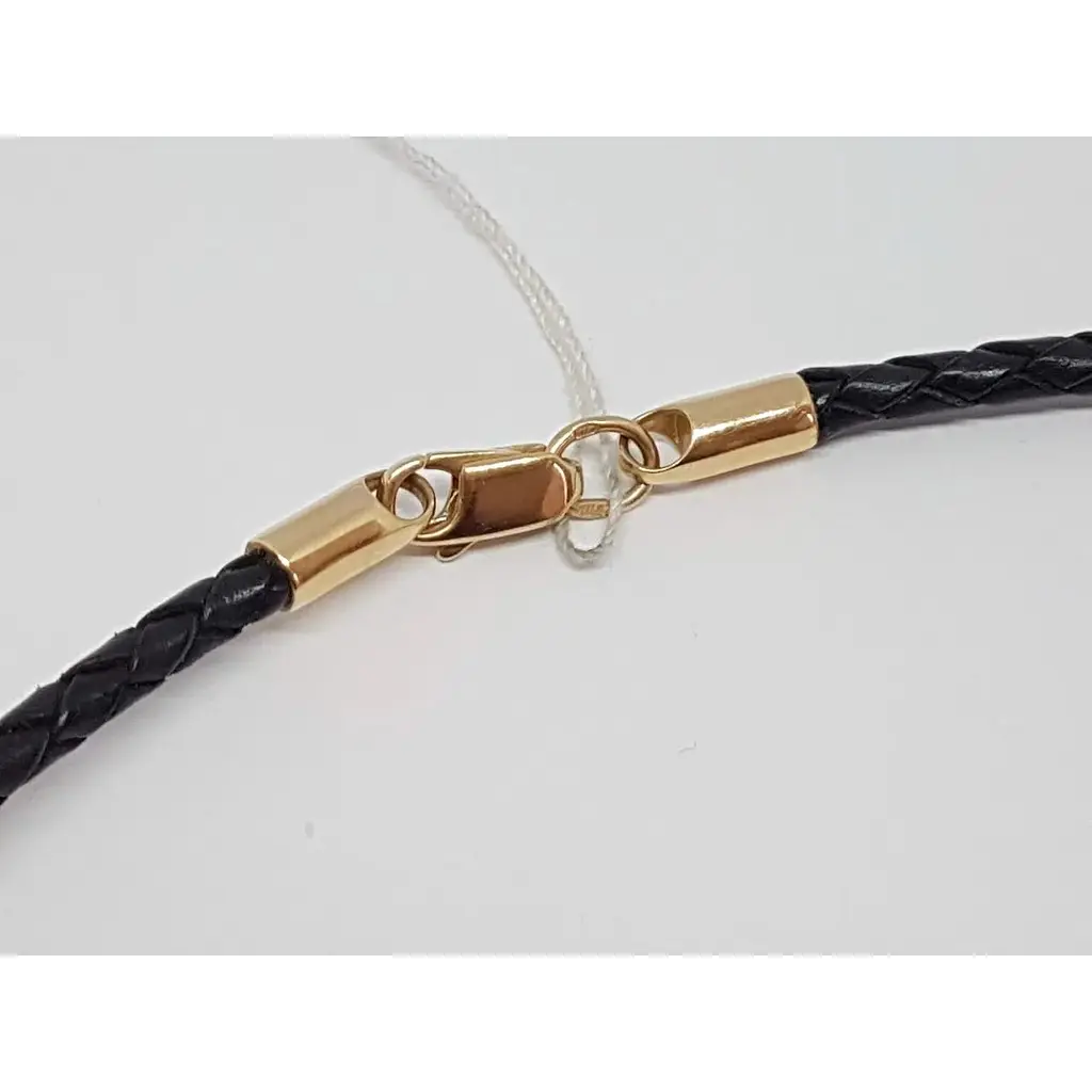 Ювелирный шнурок из кожи Tango с золотыми вставками. 950037 65 - фото 3