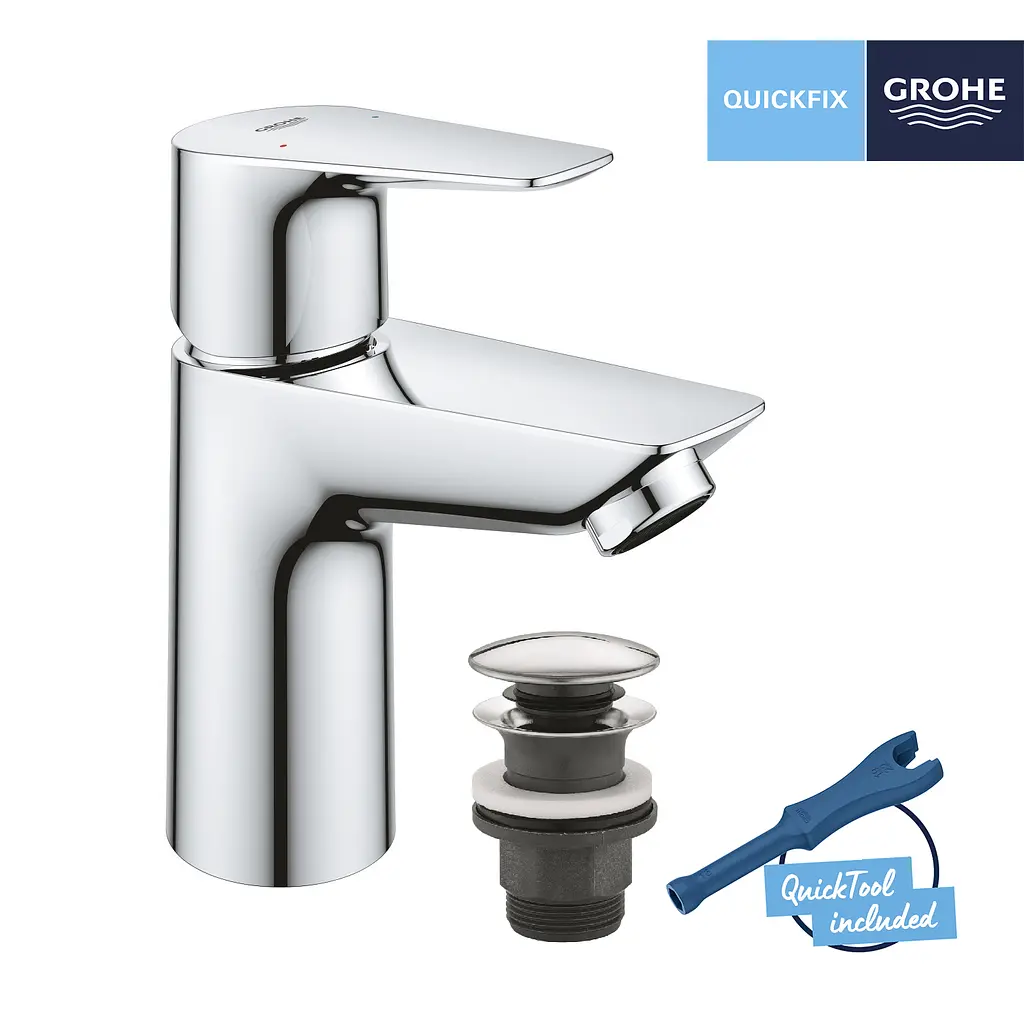 Смеситель для раковины Grohe QuickFix Start Edge S-Size 24199001 с донным клапаном, Хром - фото 3