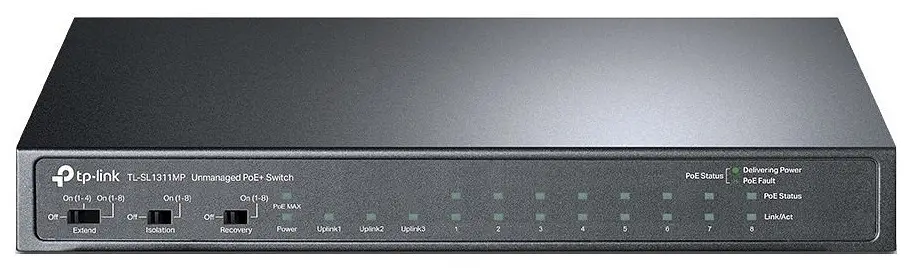 Коммутатор TL-SL1311MP 8x1FE (8xPoE), 2xGE, 1xSFP, 124Вт, Неуправляемый TP-Link teh0018264 - фото 2