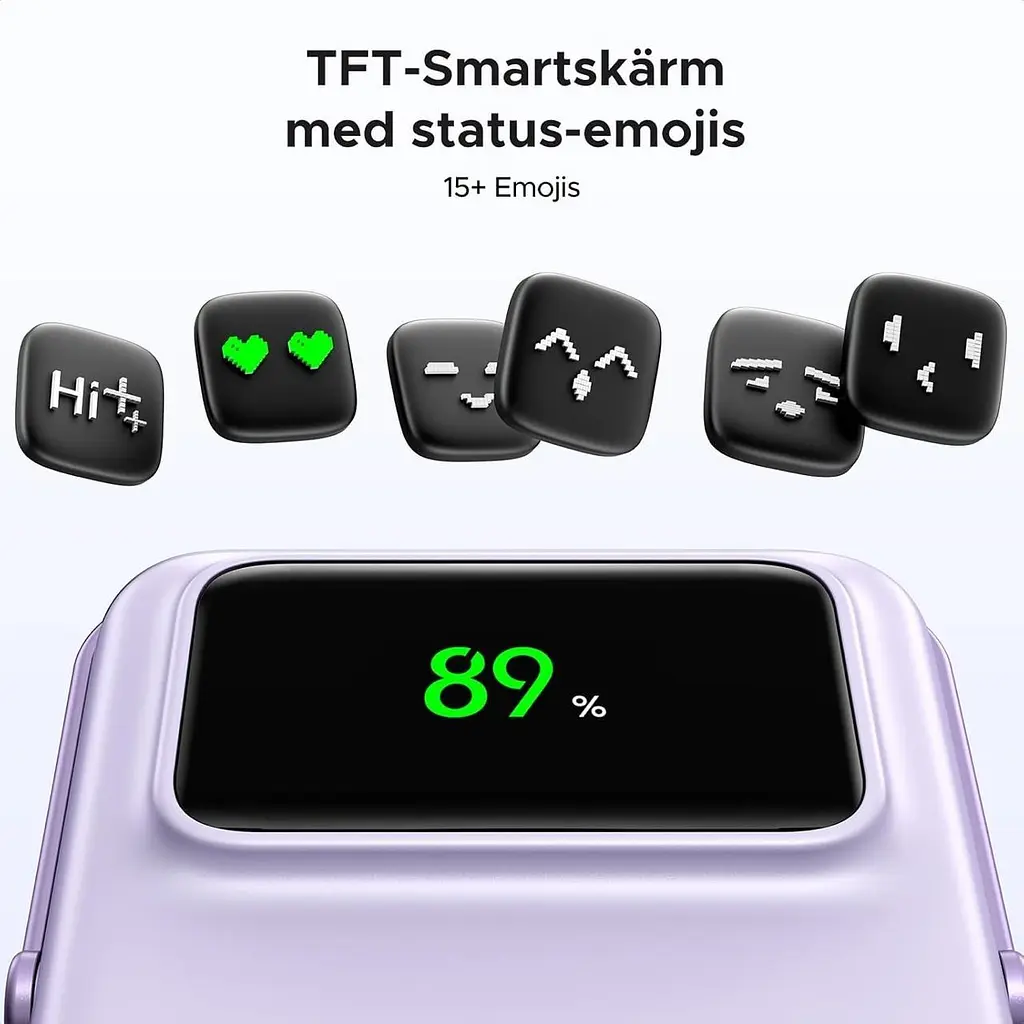 Беспроводной магнитный павербанк Ugreen PB572 10000 mAh 20 W со сложной подставкой и TFT фиолетовым дисплеем - фото 7