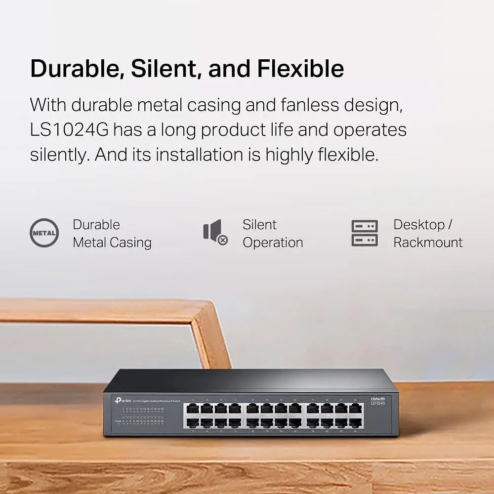 Коммутатор TP-Link 24-портовий гигабитний настильний/стийковий (LS1024G) - фото 12