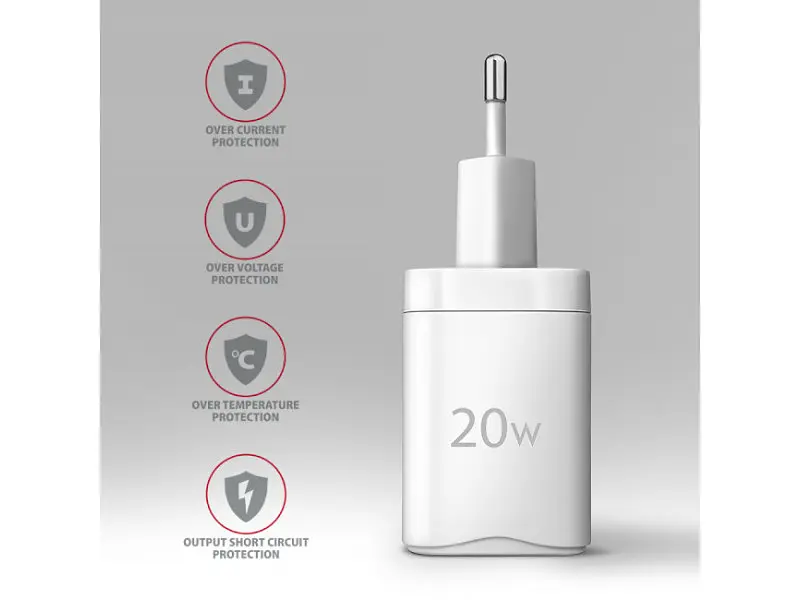 Мережевий зарядний пристрій AXAGON USB-C 20 W White (ACU-PQ20W) - фото 5