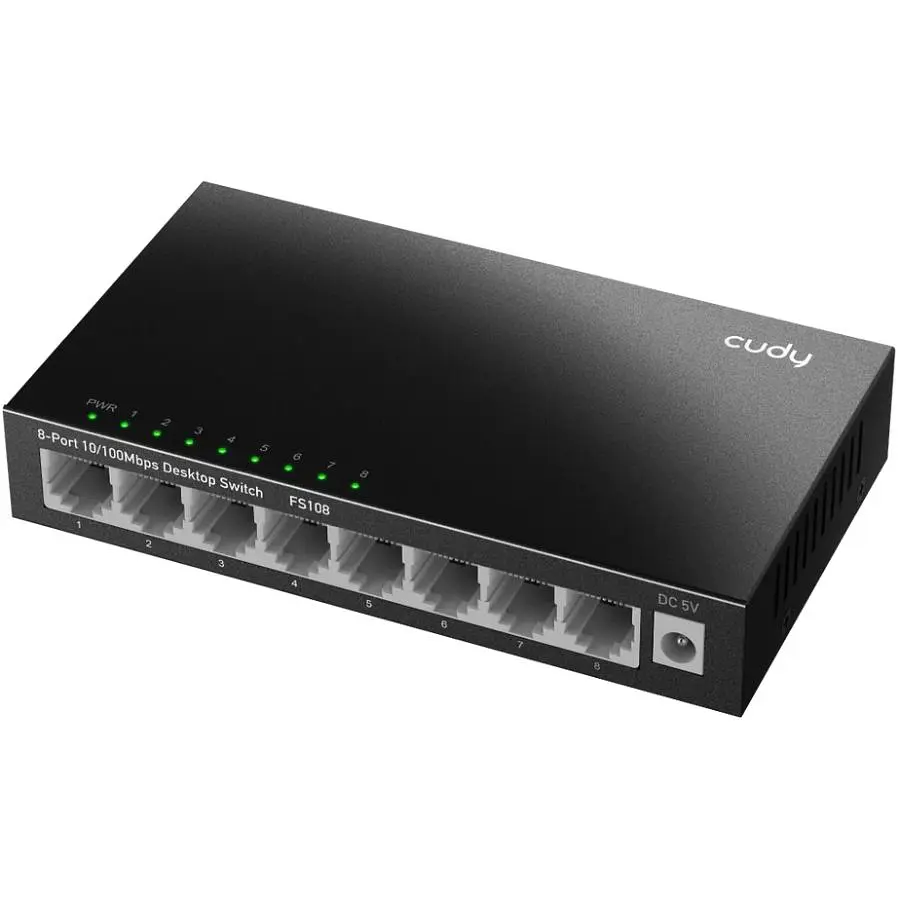 Коммутатор Cudy FS108, 8 портовый 10/100 Mbps Metal Switch (FS108) - фото 2