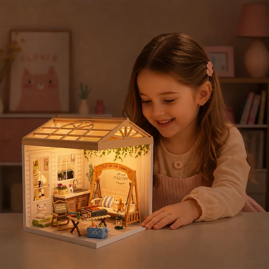 Конструктор-румбокс Mini House серії Інтер'єр - Патіо з підсвічуванням (8010) - фото 2