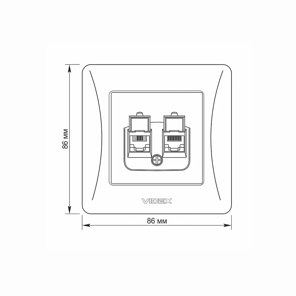 Розетка CAT6+CAT3 подвійна срібний шовк VIDEX BINERA VIDEX (25036-000) - фото 5