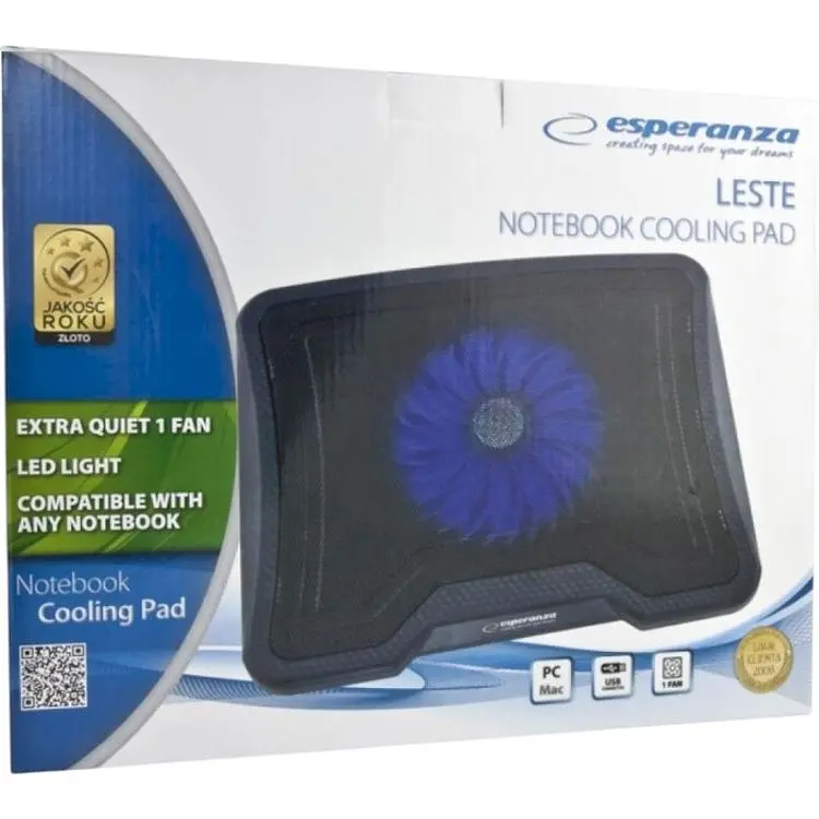 Подставка для ноутбука Esperanza EA143 Leste Notebook Cooling Pad черная - фото 3