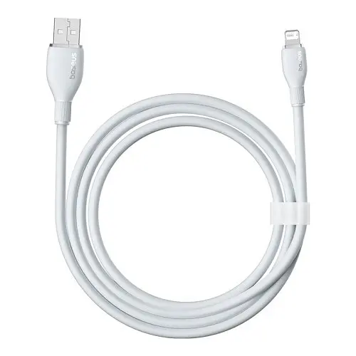 USB кабель Baseus Pudding Series Fast Charging Cable USB to iP 2.4A 2m білий P10355700221-01 - фото 3