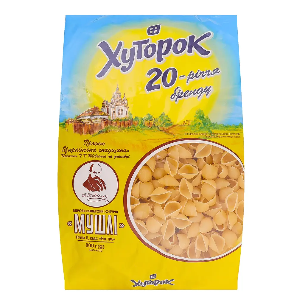 Макаронні вироби Хуторок Мушлі 800 г - фото 2