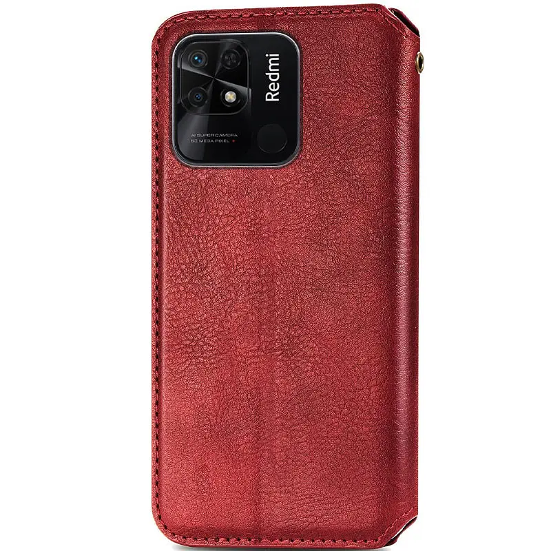 Кожаный чехол-книжка GETMAN Cubic (PU) для Xiaomi Redmi 10C Красный - фото 2