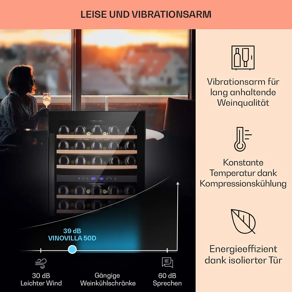 Винный холодильник Klarstein Vinovilla 50 Duo (10041899) - фото 4