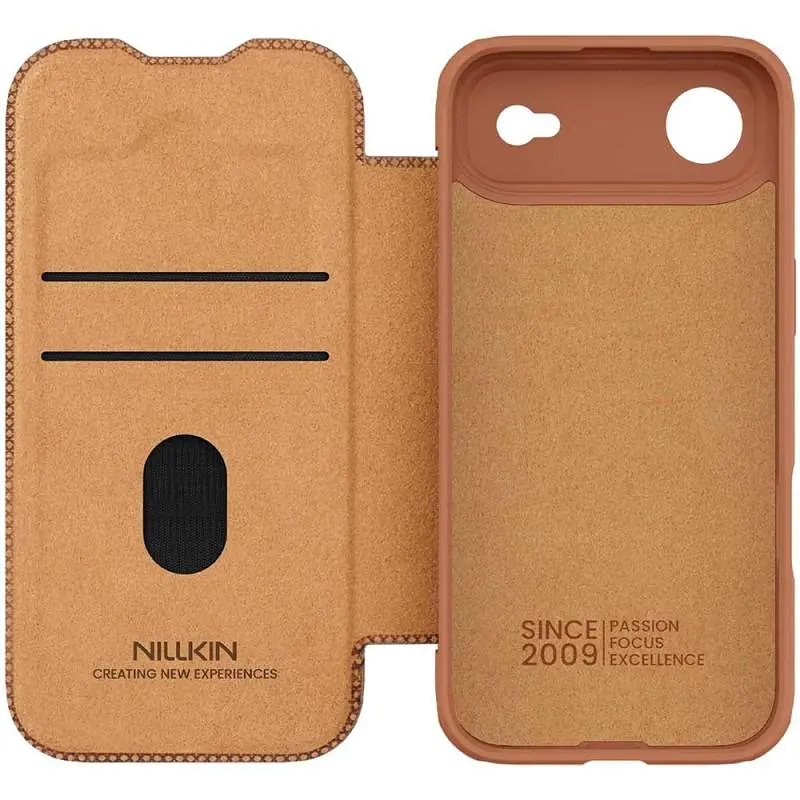 Шкіряний чохол-книжка Nillkin Qin Pro Camshield для Apple iPhone 17 Air 6.5" Brown - фото 5
