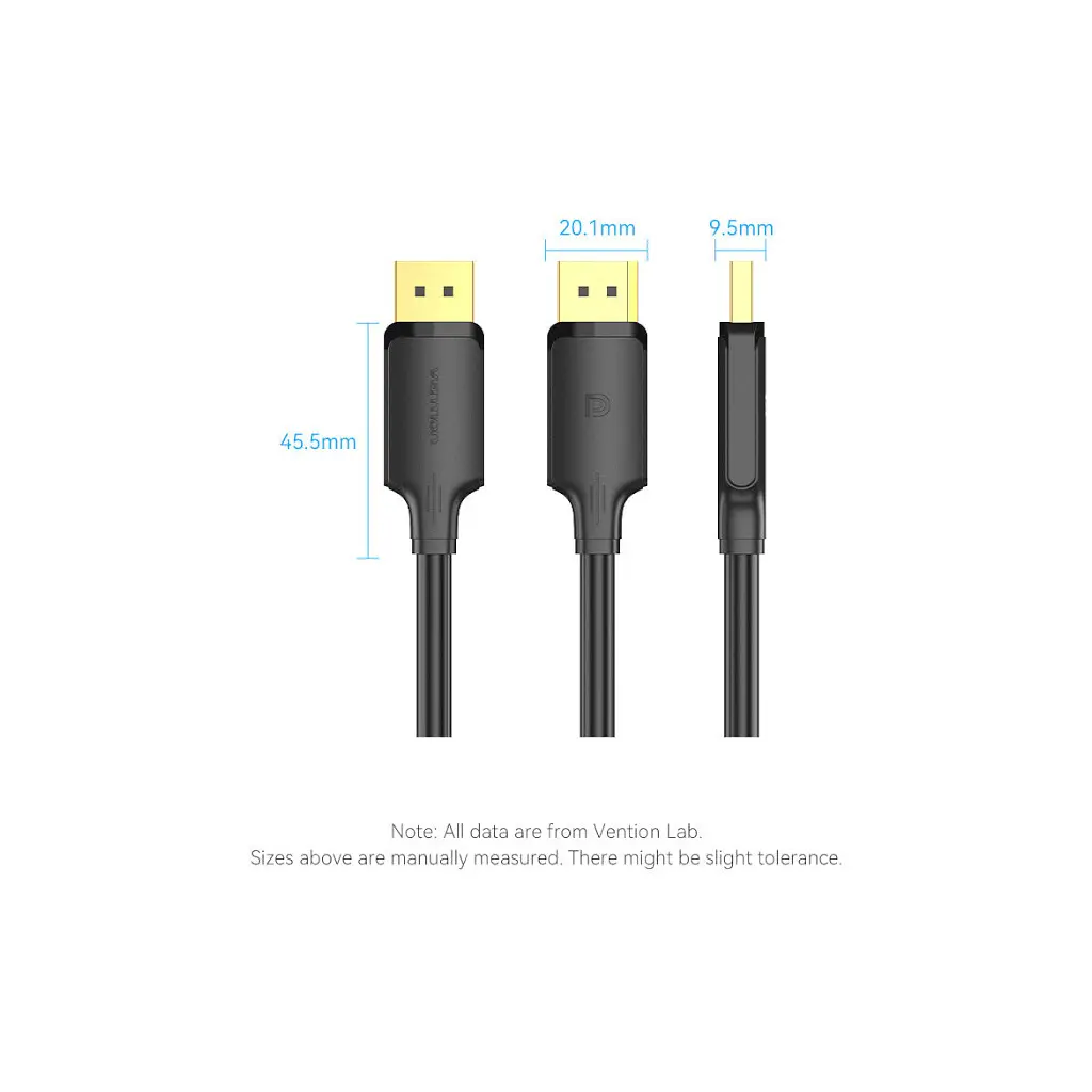 Кабель мультимедийный DisplayPort to DisplayPort 3.0m V1.2 4K 60Hz 3D Dolby 7.1 VENTION (HAKBI) - фото 12