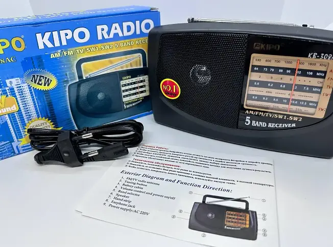 Радиоприемник Kipo KB-408AC портативный AM/FM/SW с аккумулятором и сетевым питанием - фото 7