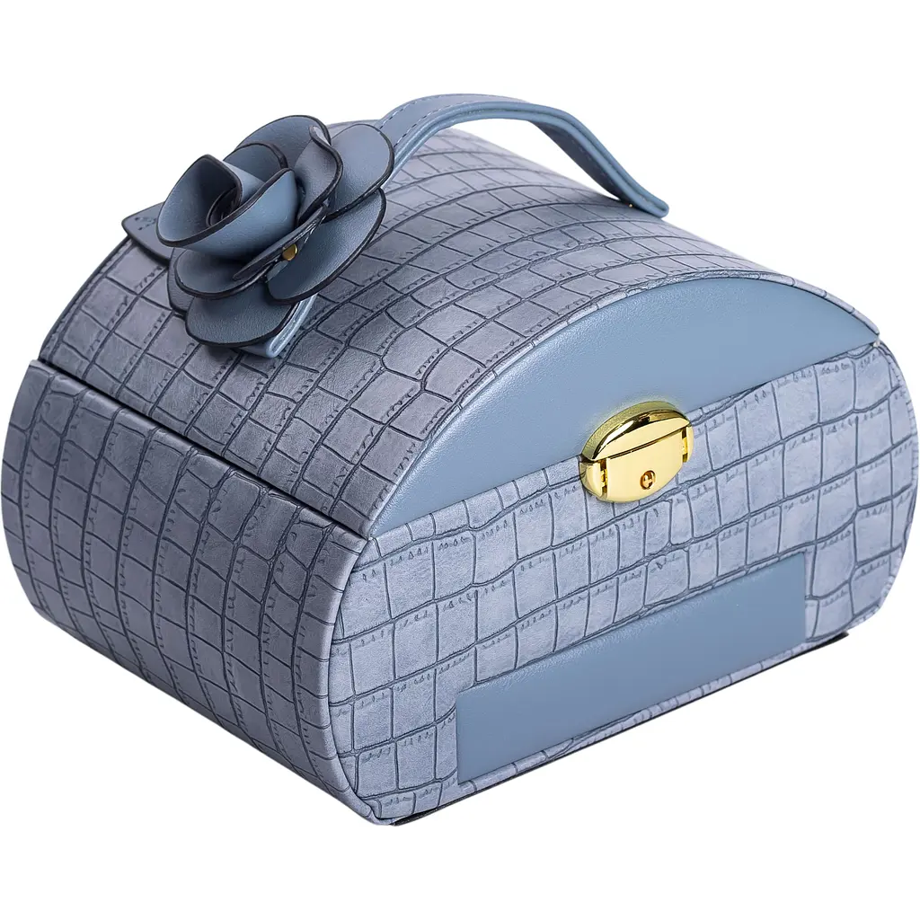 Кейс-органайзер Yiwu для украшений с защелкой 24x17x18 см синий HP-5-21BL - фото 2