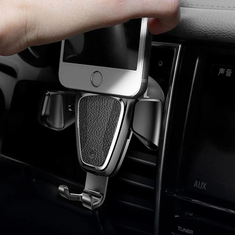Універсальний автомобільний тримач док-станція Baseus для телефону Car Holder Gravity SUYL-B01 Чорний (612306956) - фото 5