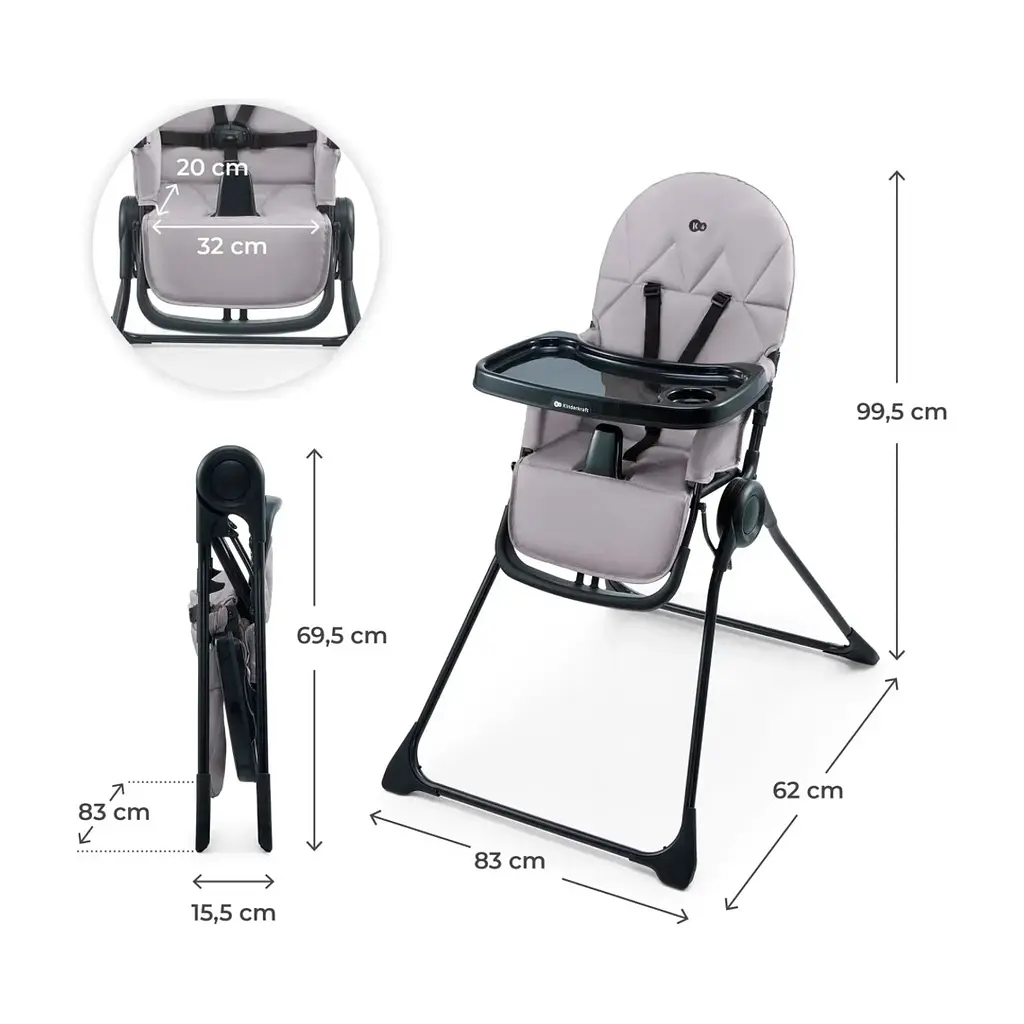 Стілець для годування Kinderkraft Binci Grey (5902533928002) - фото 5