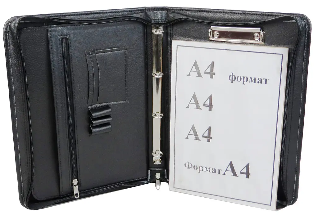 Тека з ручкою ділова з еко шкіри Exclusive 710100 Чорна - фото 4