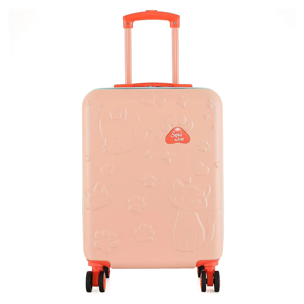 Валіза дитяча Semi Line 20 дюймів (S) дюймів (S) Pink/Blue, ABS пластик, 4 колеса 360°, ручна поклажа, 34 л, для дітей, персиковий/блакитний - фото 2