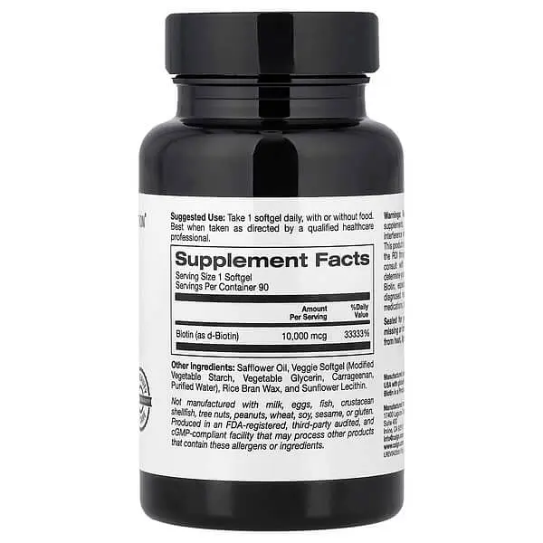 Биотин (B-7) Biotin 10,000 mcg 90 Softgels CGN vit0006475 - фото 2