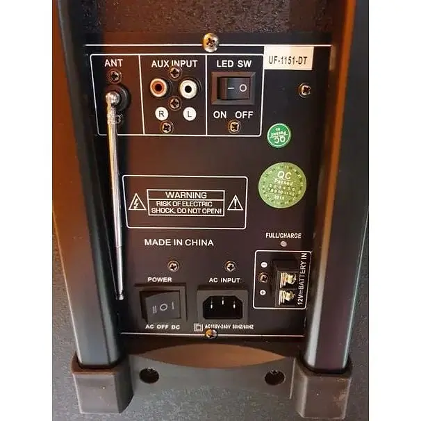 Портативна колонка бумбокс XPRO UF-1151-DT валіза 100Вт USB SD FM радіо Bluetooth 2 мікрофони ДК (UF-1151-DT) - фото 5
