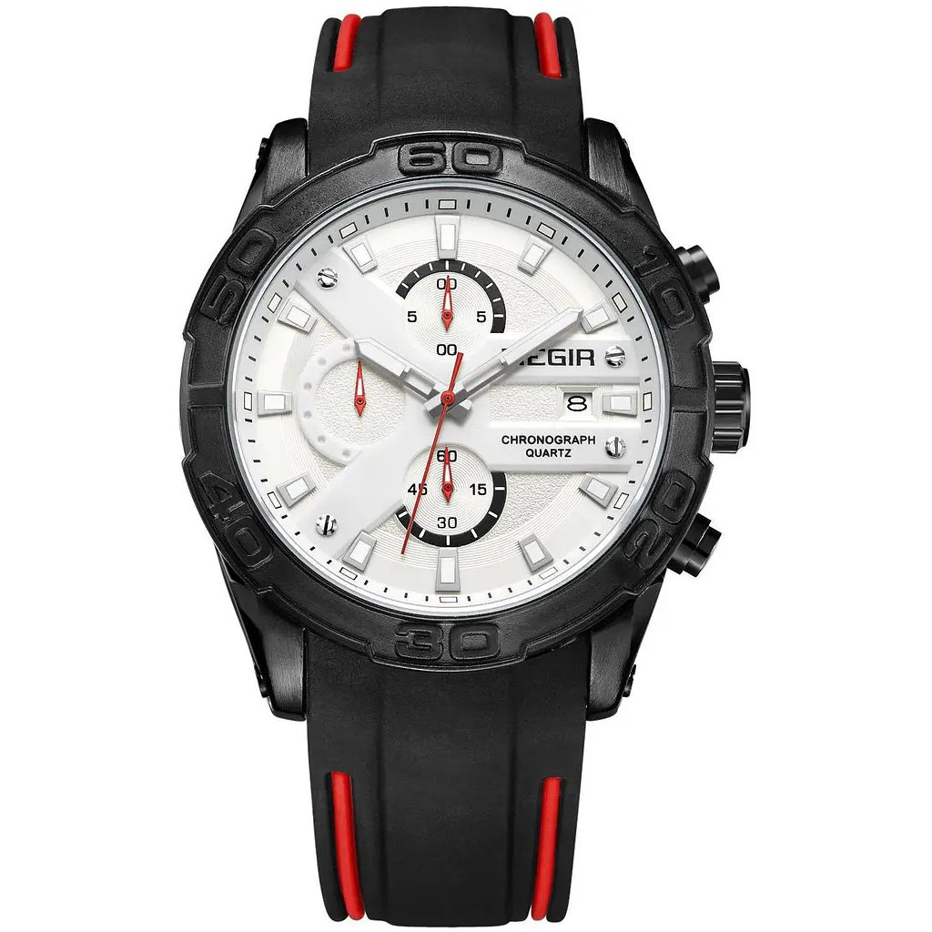 Чоловічий годинник Megir Black White Black MG2055