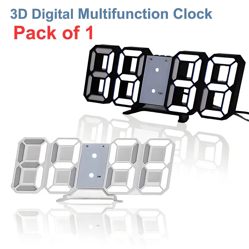 Настільний цифровий LED-годинник / Black - фото 2