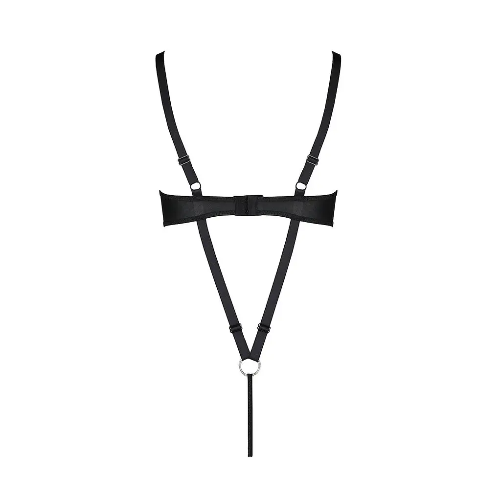 Боді з екошкіри Passion CELINE BODY XXL/XXXL, black, з доступом, відкритий - фото 6