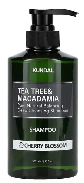 Шампунь балансуючий "Вишневий Цвіт" Kundal Tea Tree & Macadamia Deep Cleansing Shampoo Cherry Blossom 500 мл