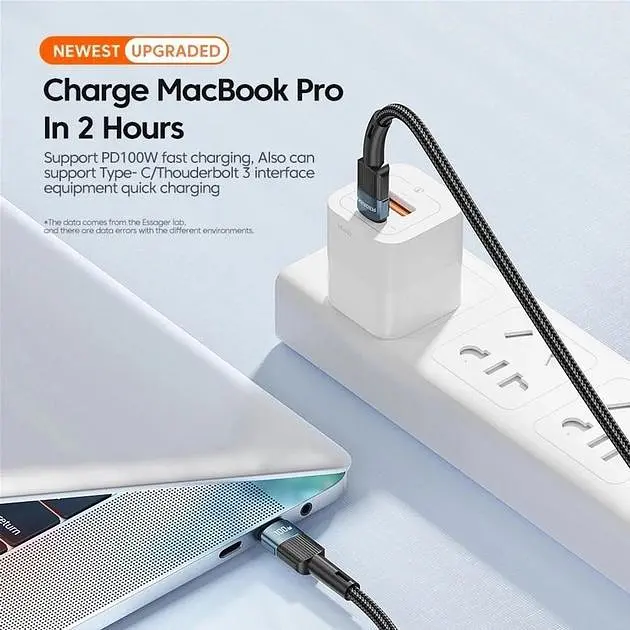 Кабель Essager Star 100W USB Charging Cable Type C to Type C 1 м Black (EXCTT1-XC01) - фото 3