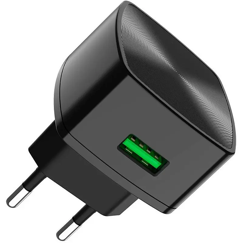 Мережевий зарядний пристрій Hoco 1USB C70A QC 3.0 3A Black - фото 4