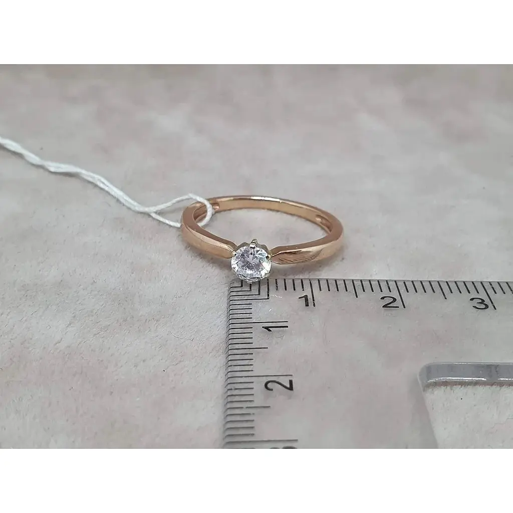 Золота каблучка Гаразд з фіанітом. 3522122 17,5 - фото 5