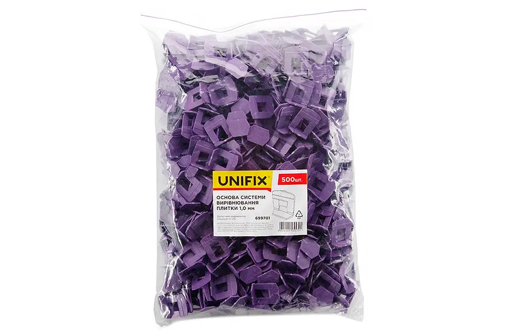 Основа СВП для затиску клину APRO система вирівнювання плитки Unifix 1 x 9 x 70мм в упаковці 500шт - фото 2