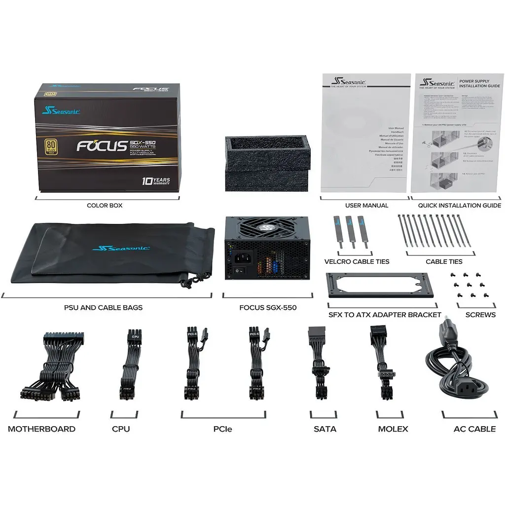 Блок живлення SeaSonic Focus SGX-750 (Y7751GXSFS) [166181] - фото 7