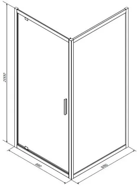 Душова кабіна AM.PM Like Square 90x90 без піддону, прозоре скло W80G-303-090MT, Хром, прозорий, хром - фото 2