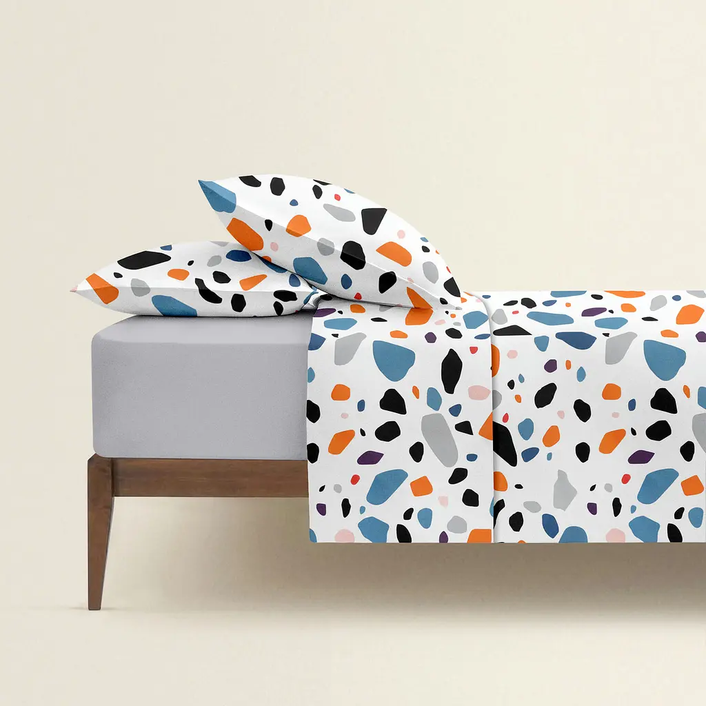Комплект постільної білизни Cosas євро без простирадла GEMSTONES CS1 200 x 220 см (StoneOrangeBlueWhite_200_2) - фото 2
