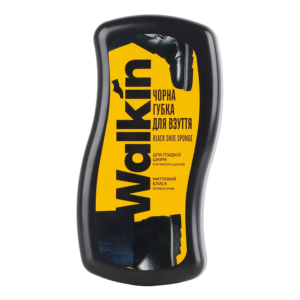 Губка-волна для обуви из гладкой кожи Walkin черная - фото 3