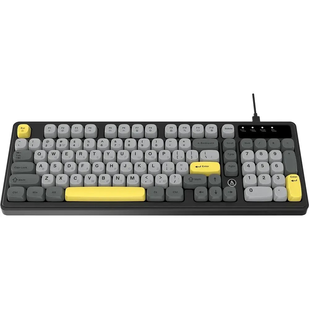 Клавіатура USB Ajazz AF98 Black/Grey/Yellow (AF98-BGY) UA