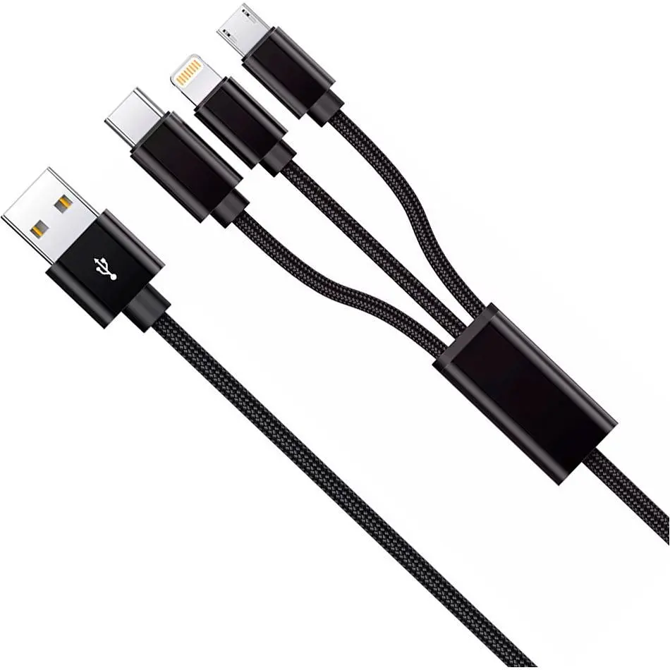 Кабель Proove Triple Connection 3 in 1 USB-A to USB-C/Lightning/Micro-USB 3A 1.2m Black (CCTC20001501) [131034] - фото 2