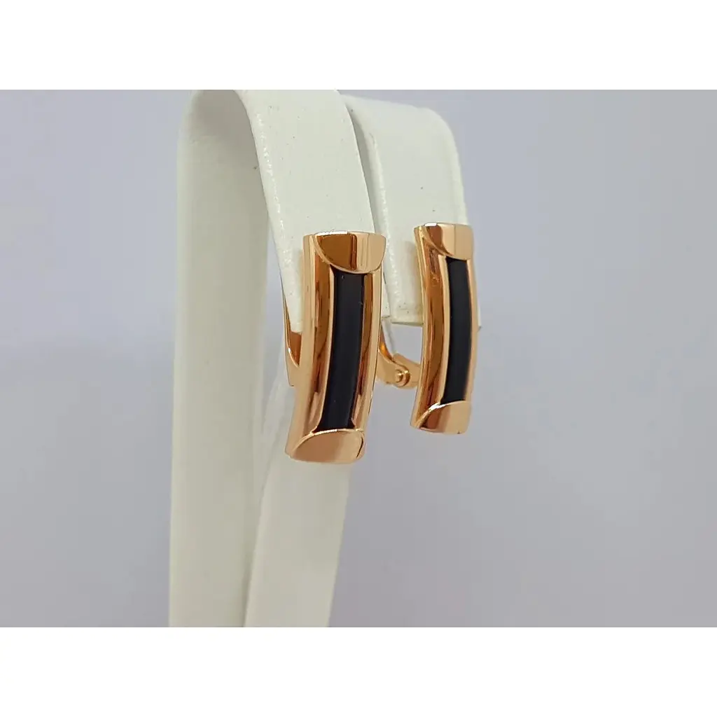 Золоті сережки Tango з каучуком. 930022 - фото 3