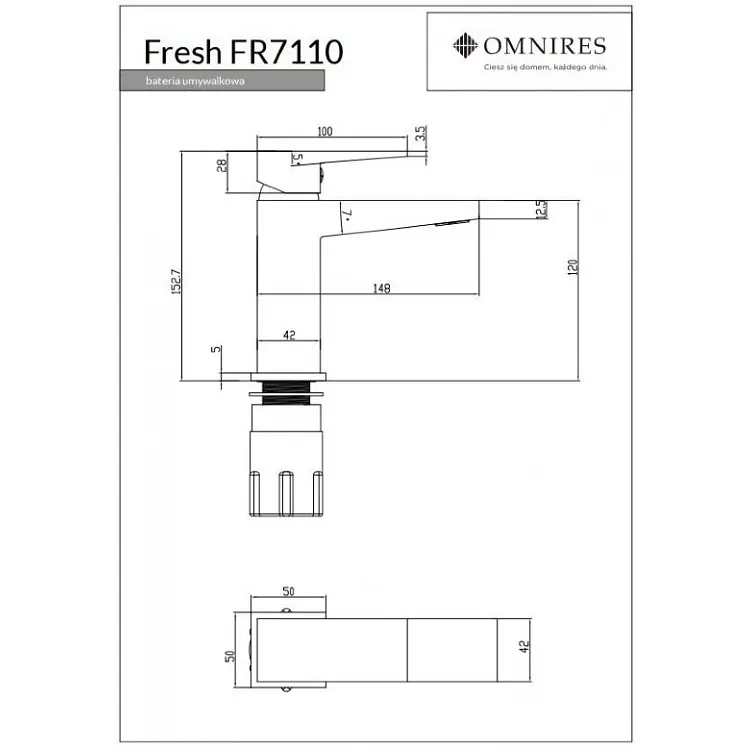 Смеситель для раковины Omnires Fresh chrome (FR7110CR) - фото 3