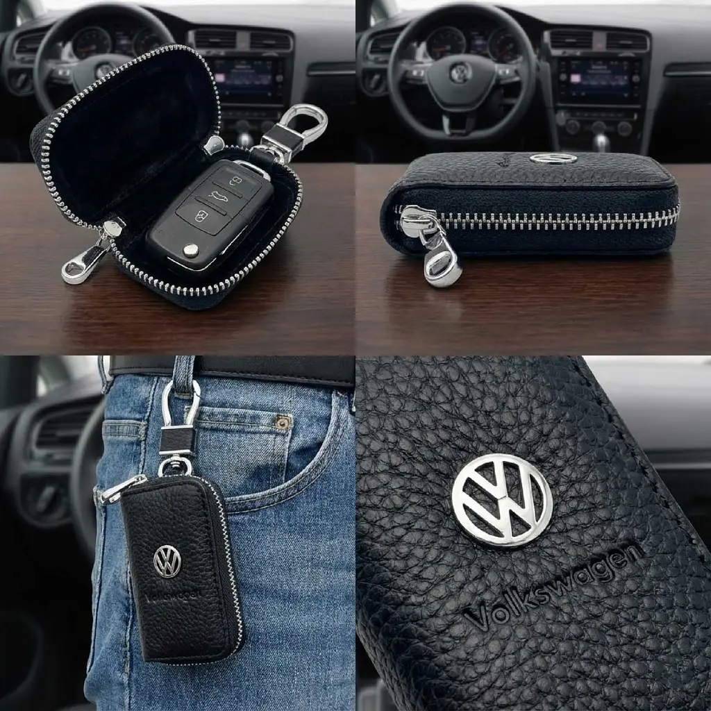 Чохол для ключів із карабіном Volkswagen (тиснена шкіра) - фото 3