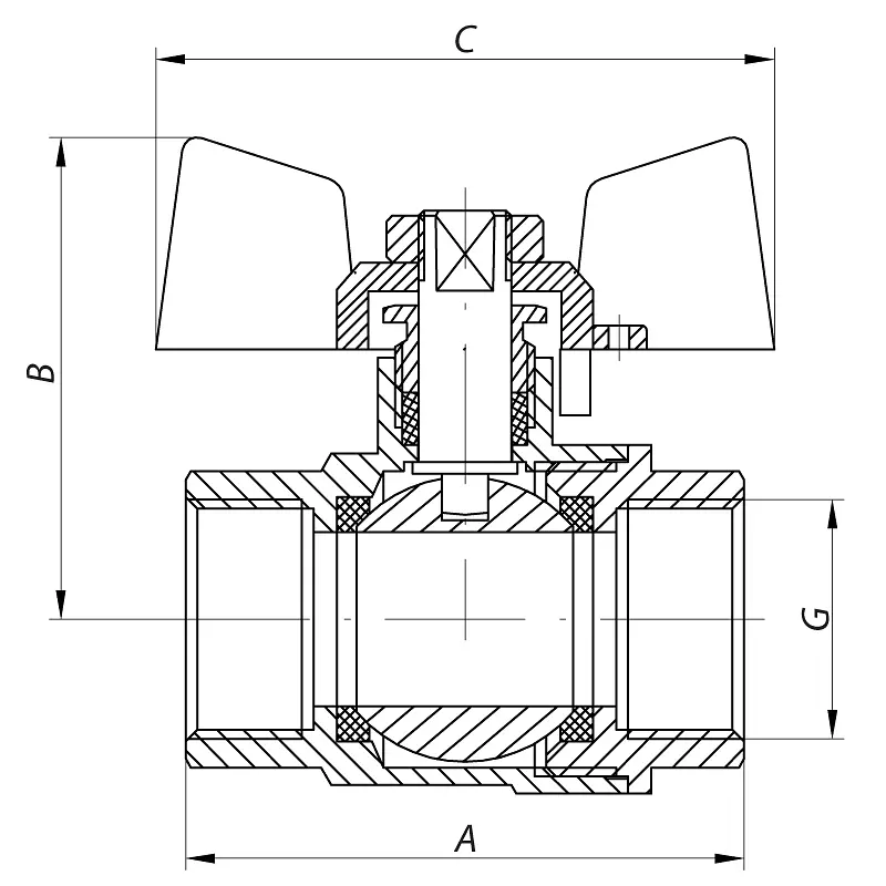 Кран кульовий Waterpro 1/2" ГГ1/2" ГГМ WP0146 - фото 3