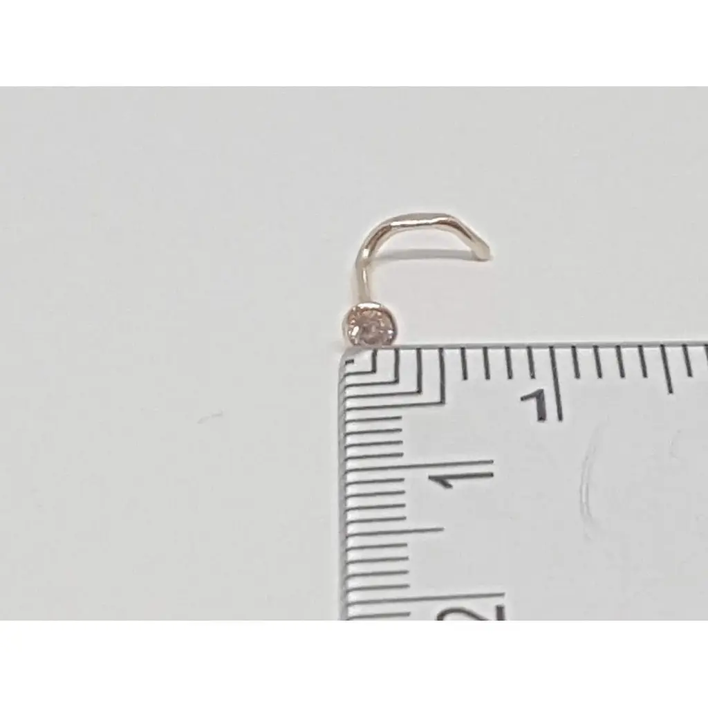 Золотая серьга-пирсинг в нос Dear с фианитом. 1023.1 - фото 6