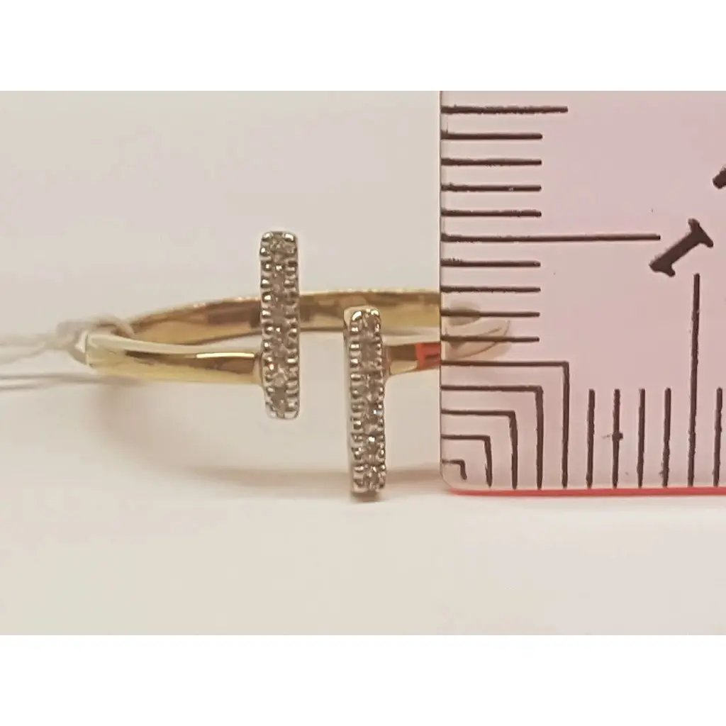 Золотое незамкнутое кольцо Харьковская ювелирная фабрика с фианитами. 700148-Рр.евро 16 - фото 5