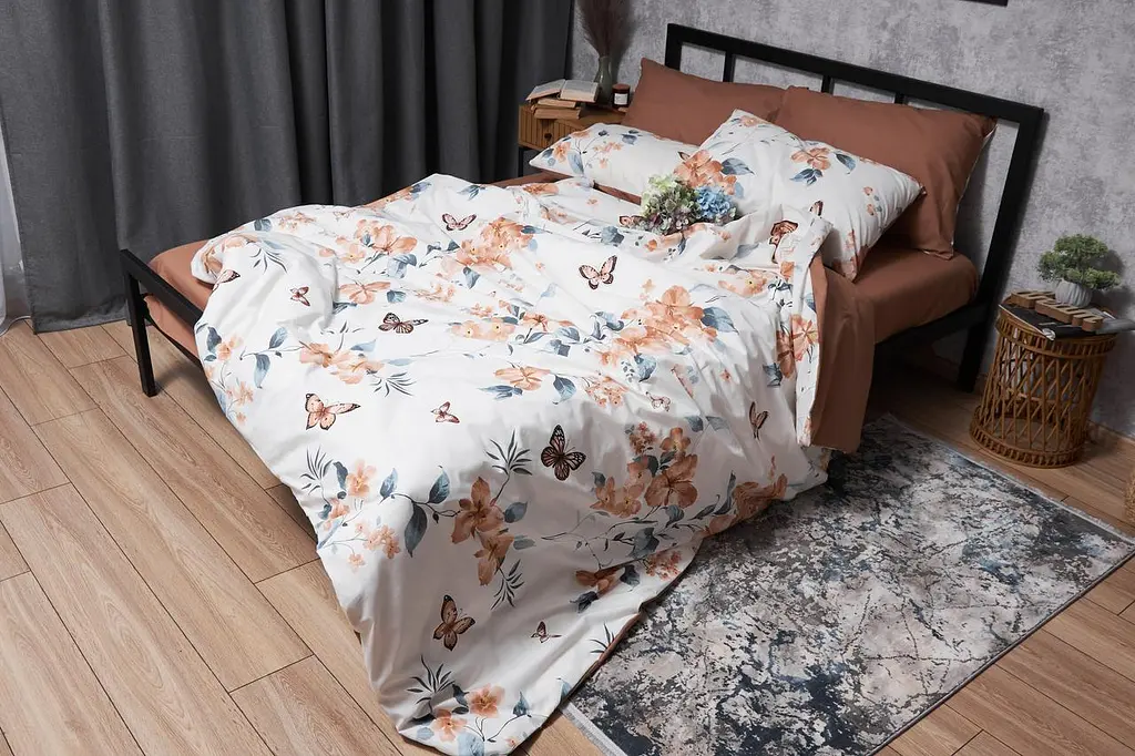 Комплект постельного белья Moon&Star Бязь Gold Люкс Flora King Size 220x240 наволочки 4х50х70 - фото 7